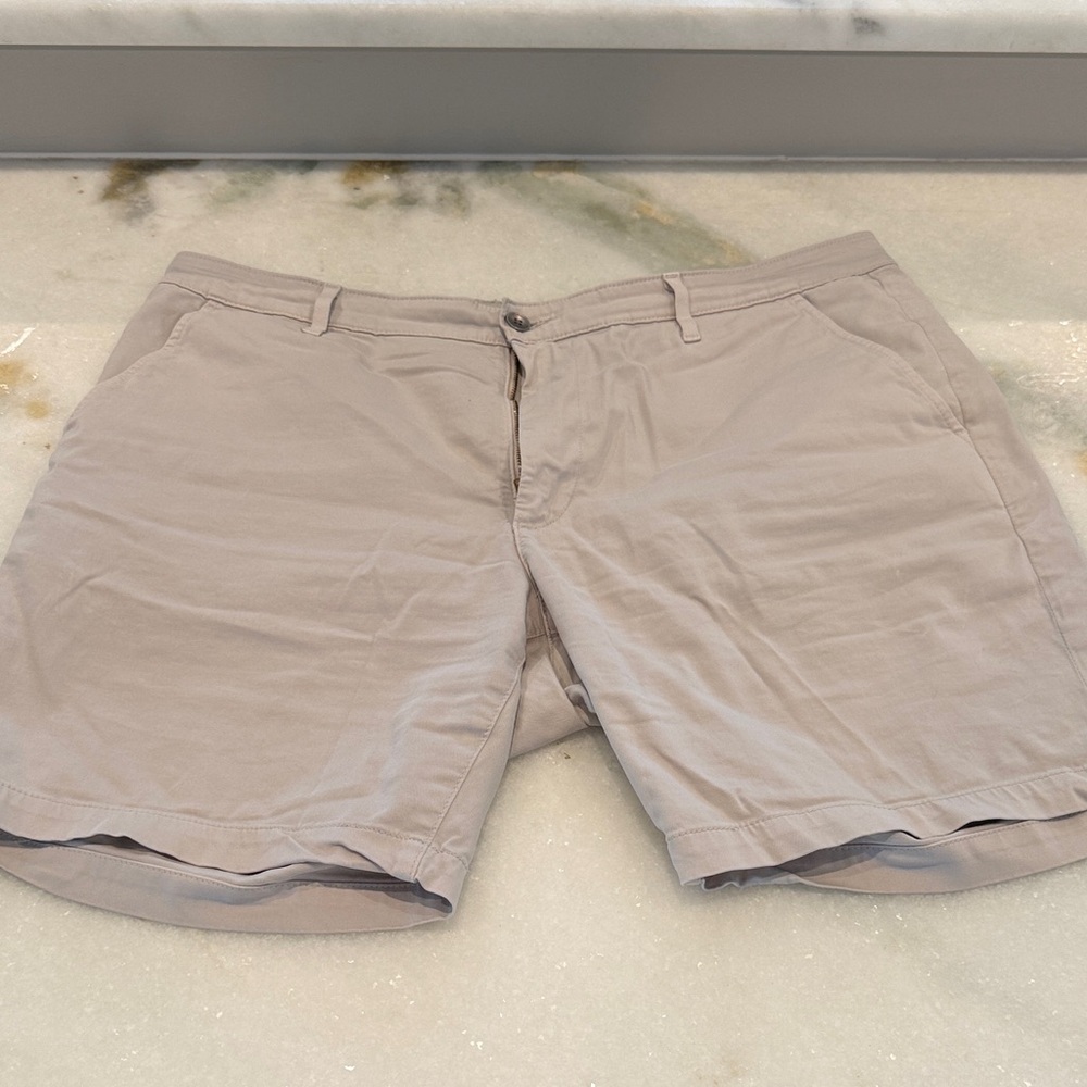 AG Adriano Goldschmied Light Tan Flat Front Shorts